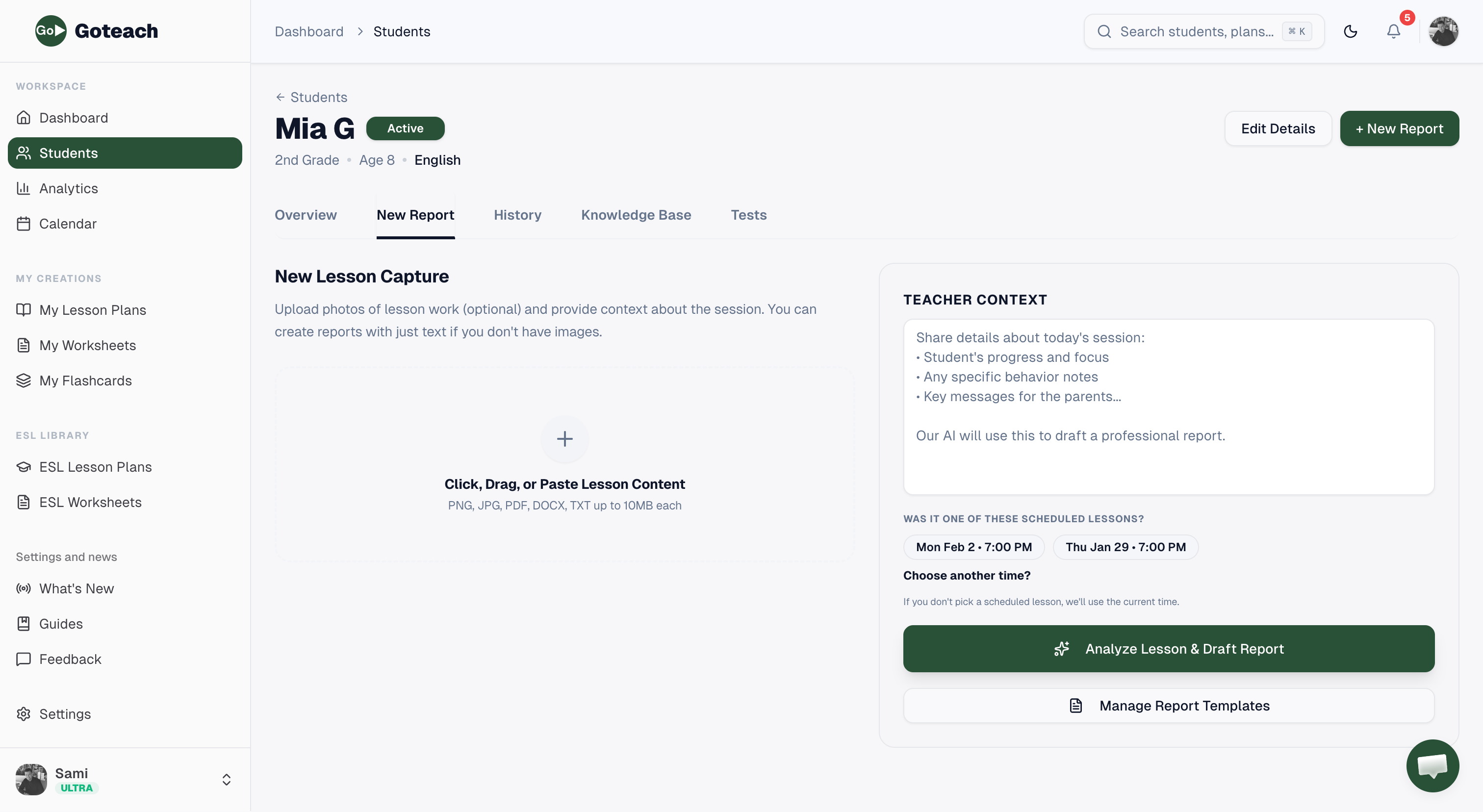 Dashboard with Quick Actions